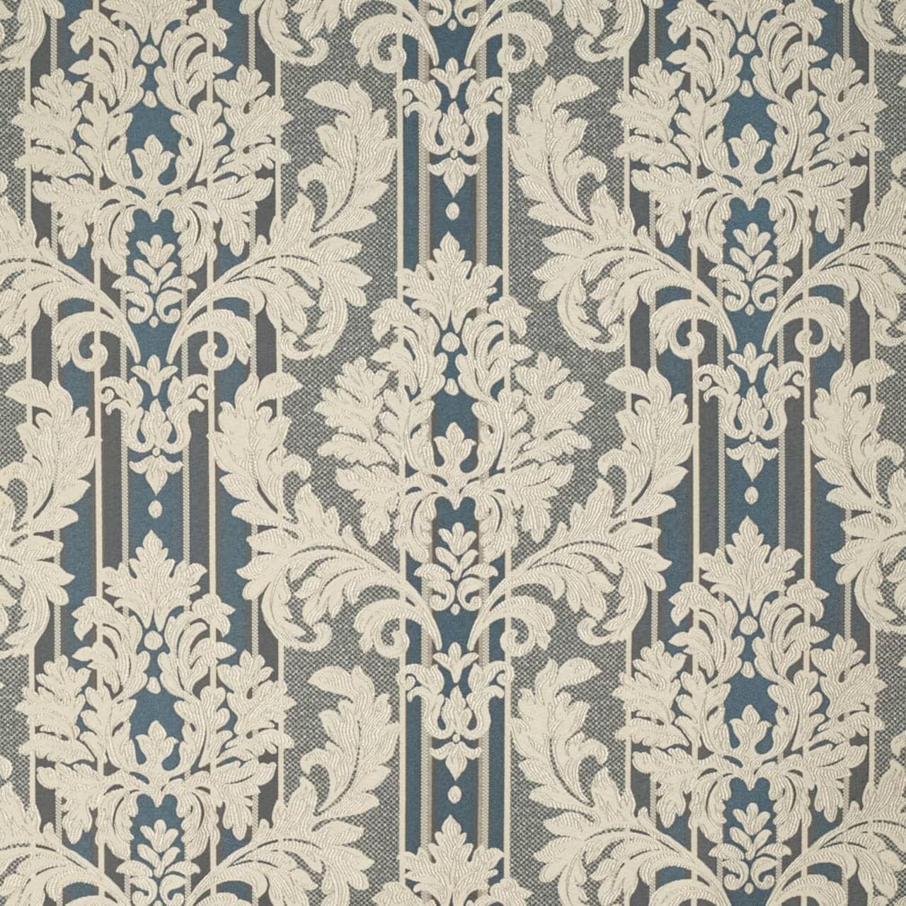 Royal Palisade - Blue Damask,Stripe Upholstery Fabric 54 Inches"